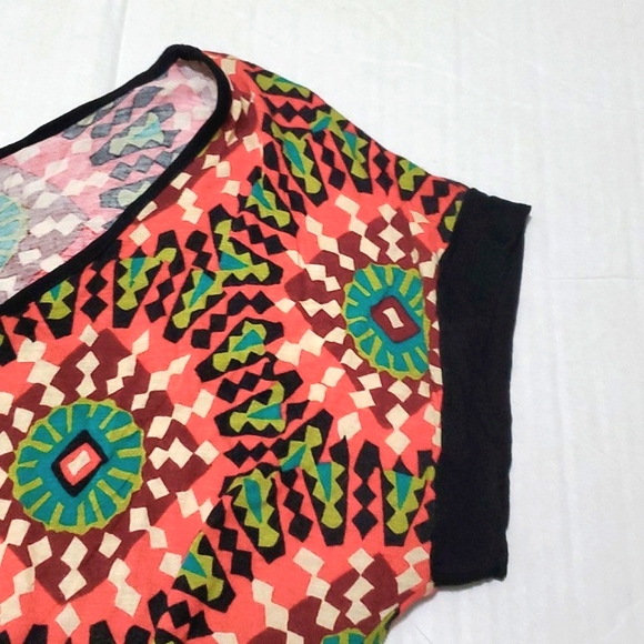 AnniAnna Colorful Mandalla Hippie Retro Blouson Knit Top - Picture 6 of 9